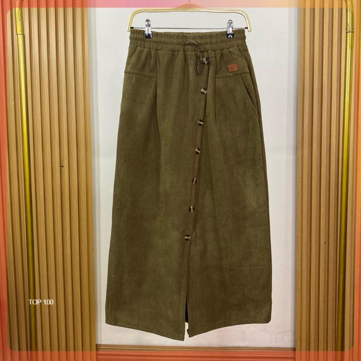 ROK PANJANG CORDUROY / ROK CORDUROY KANCING / ROK WANITA Casual 0