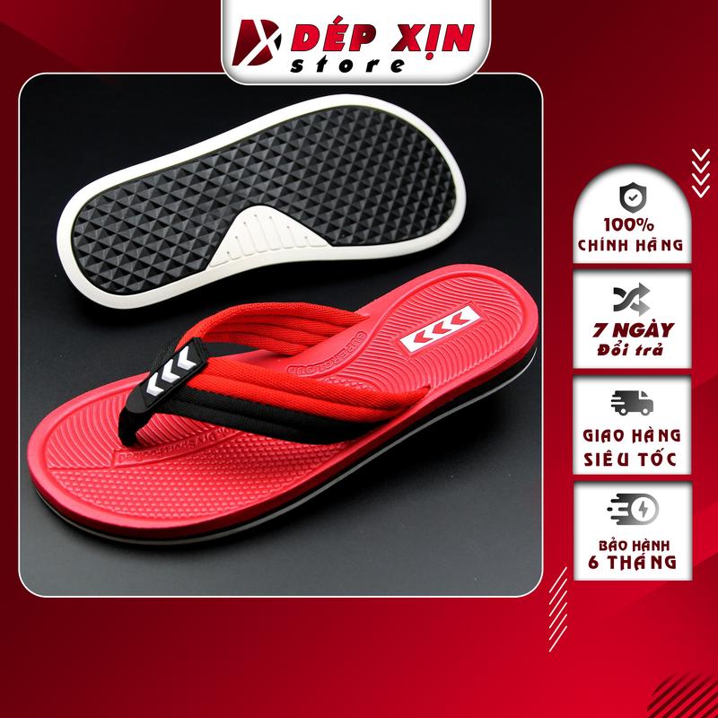 Dép Kẹp Nam Cao Cấp Quai Vải Mềm Đế Cao Su Chống Trượt Êm Chân (Đỏ) DéP Đế Bằng Hoa Đồng xỏ ngón