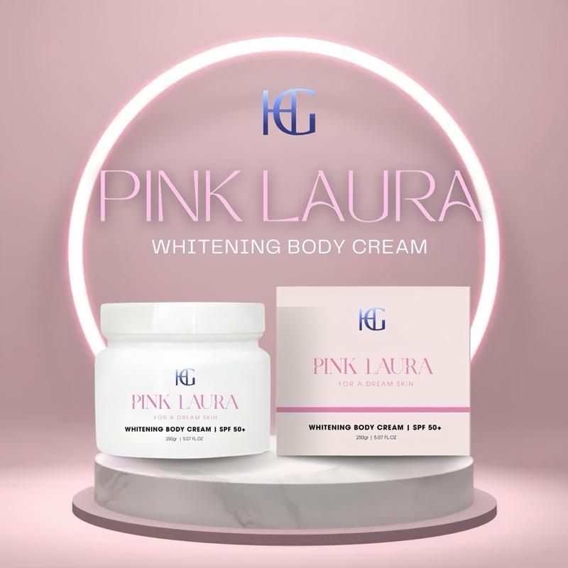 Kem Body PINK LAURA 250gr Hỗ trợ dưỡng trắng da, nâng tone, make up body, chống nắng spf 50+
