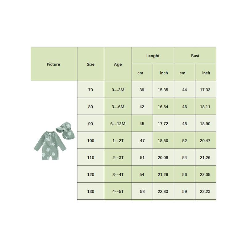 Product Introduction of Toddler Boys Rash Guard Swimsuit Rompers Long Sleeve Turtle/Dinosaur Print Baby Bathing Suit Swimwear with Swim Cap 0