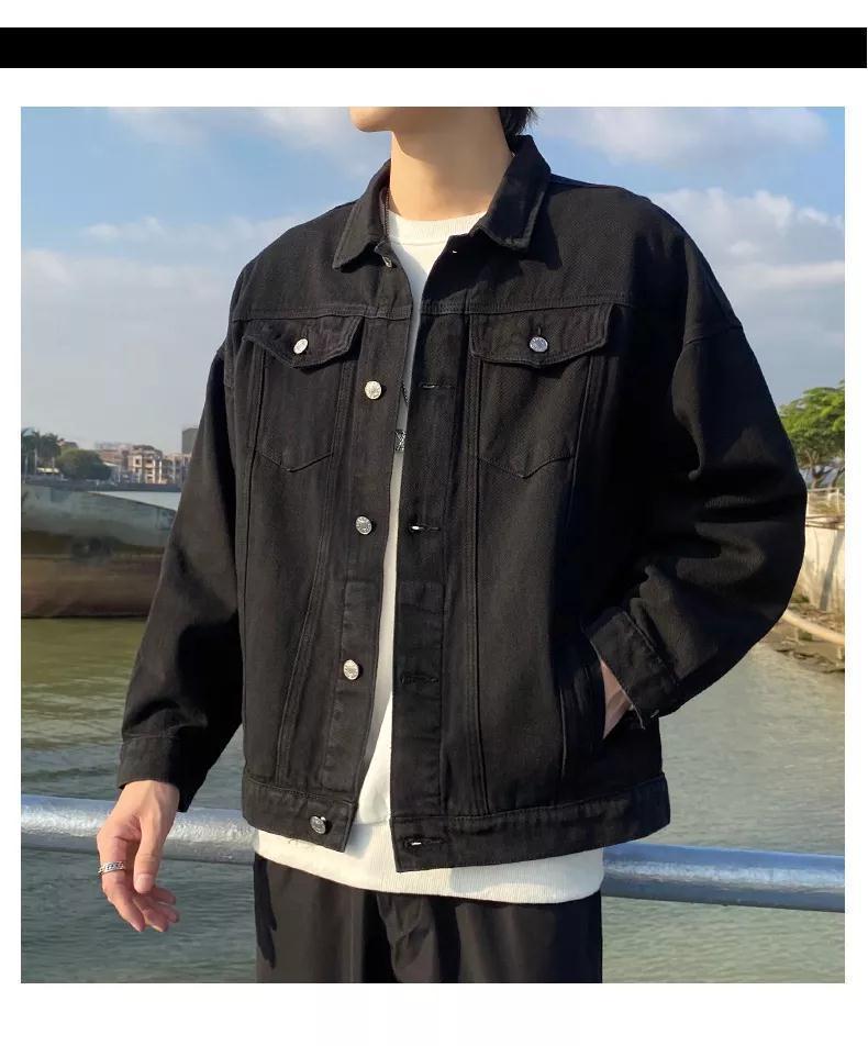 Product Introduction of Áo Khoác Denim, Shi, Thiết Kế Đơn Giản Và Rộng Rãi, Thích Hợp Cho Mùa Xuân Và Mùa Thu, Thương Hiệu Thời Trang Mới, Phong Cách Thường Ngày Cổ Polo, Áo Khoác Dụng Cụ Menswear Nam Jacket Có Túi 11