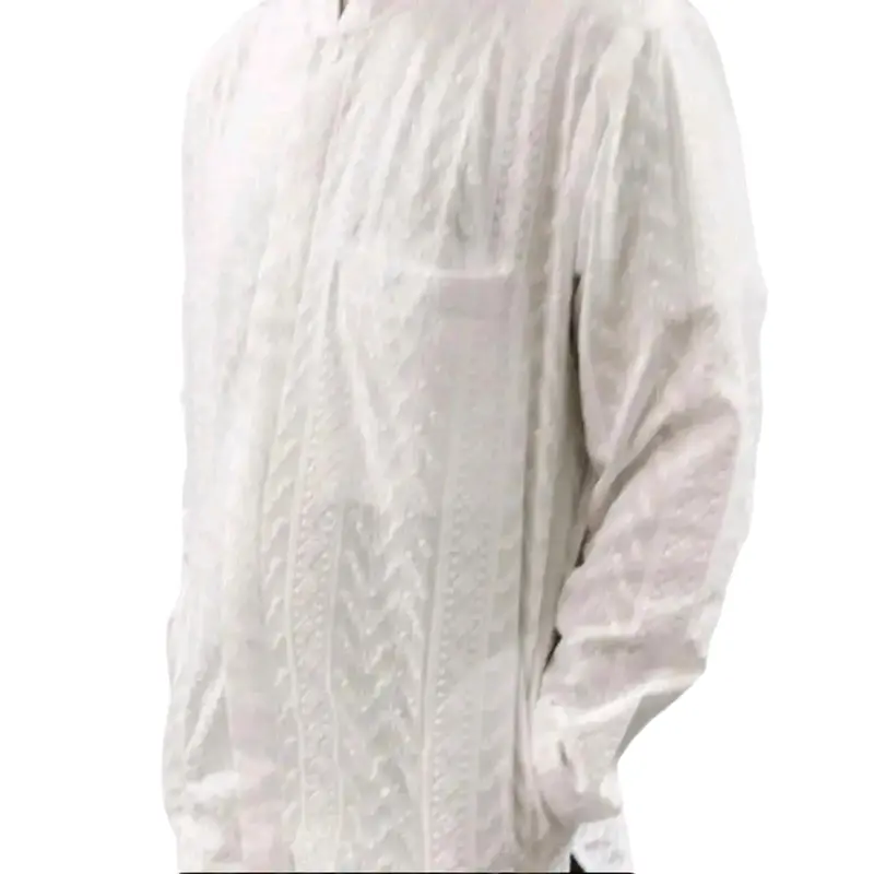 Baju Koko Pria Katun Paris Premium Motif Bordir Lengan Panjang Oblong Katun Putih Lembut Muslim Dewasa Kombinasi 3
