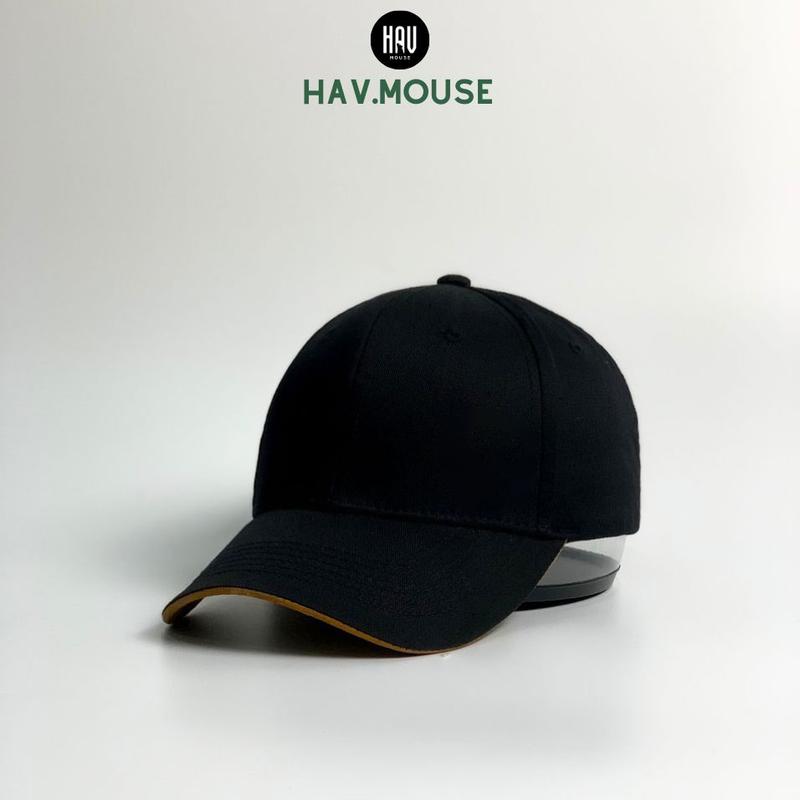 Mũ lưỡi trai đen mix nâu lưỡi form cứng ôm đầu dành cho nam và nữ havmouse