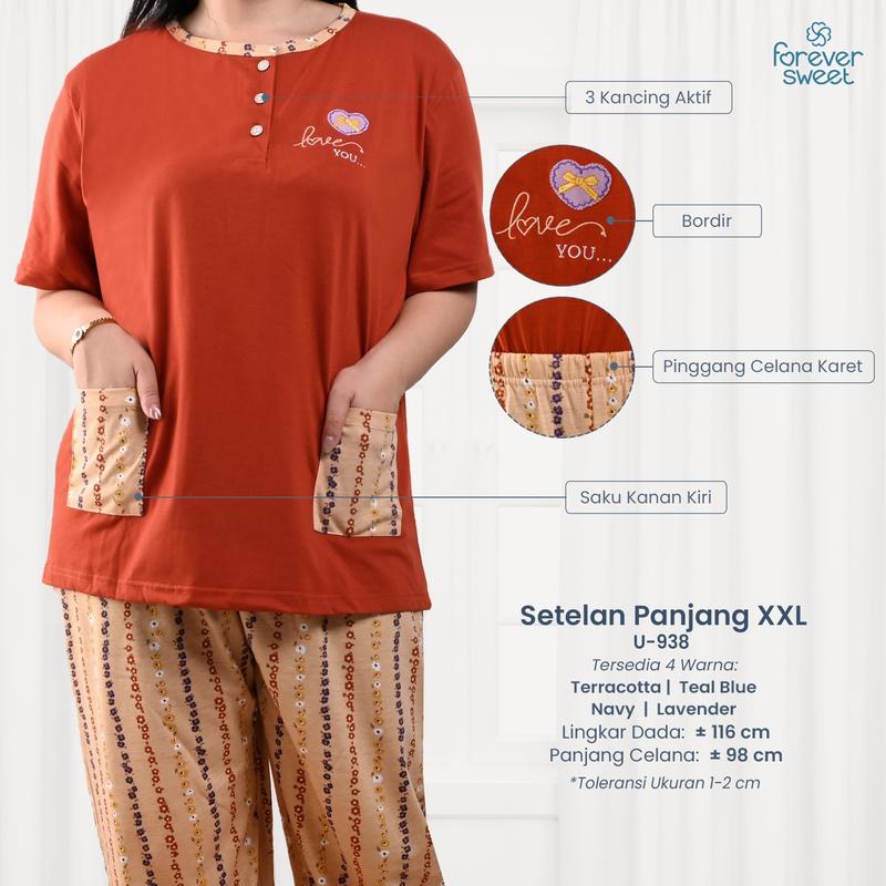 Product Introduction of Piyama Wanita Dewasa Jumbo XXL Ld120 Forever Sweet Concept Baju Busui 0