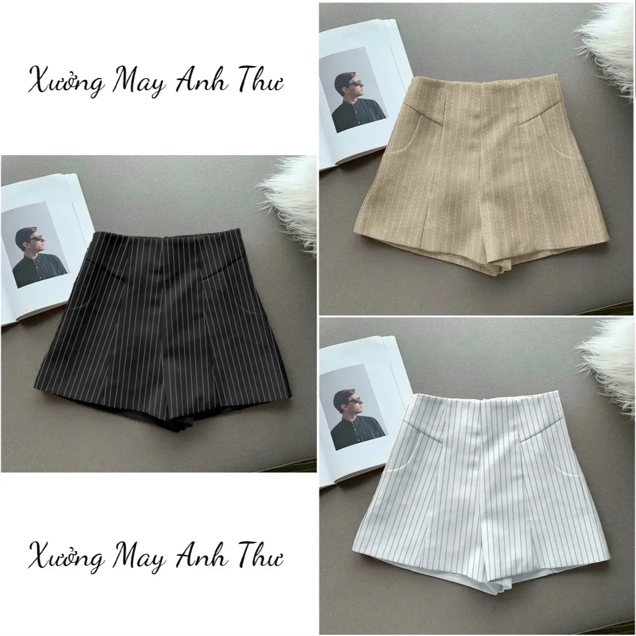 Quần short kẻ 3 màu hot 2025