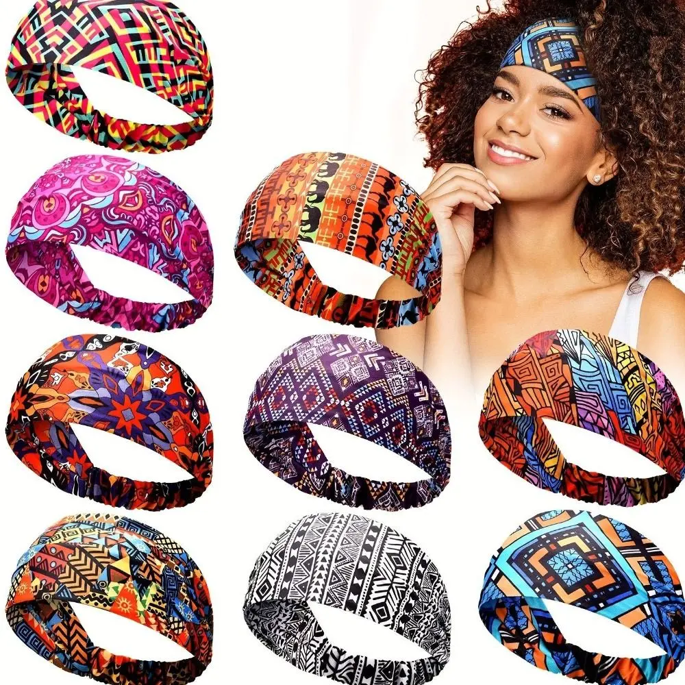 Băng Đô Bohemian, Co Giãn Và Đàn Hồi, Không Trơn Trượt, Dành Cho Phụ Nữ, Khăn Trùm Đầu, Làm Bằng Bông, Thích Hợp Cho Mùa Hè, Phụ Kiện Tóc Boho, Thích Hợp Cho Khiêu Vũ Và Người Đi Xe Đạp