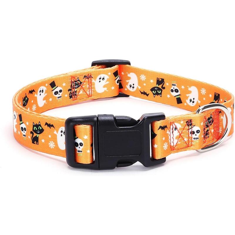 TikTok Shop Moonpet Halloween Fall Dog Collars for Small Dogs Cute Soft Adjustable Boys Girls Male Female Dog Pet Dog Collars S