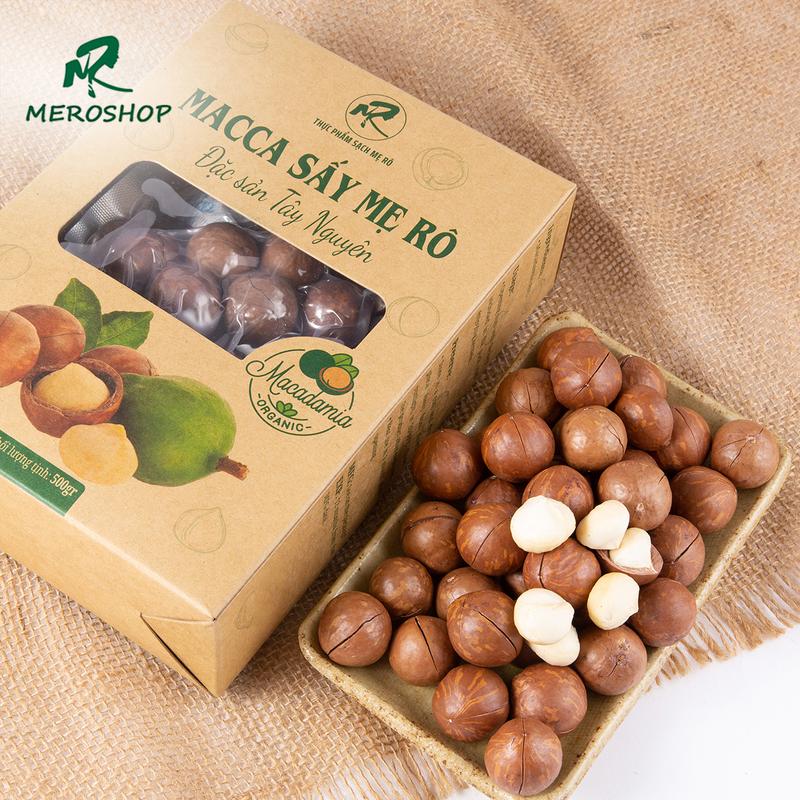 Hạt macca sấy chín còn vỏ size Trung Mẹ Rô Có hồ sơ công bố Xuất hóa đơn công ty đầy đủ