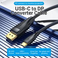 Gambar Vention Kabel USB Type C to DP DisplayPort 8K 60Hz UHD Converter PVC Cable - CGY - BLACK, 1M dari Vention By Andalan Kota Administrasi Jakarta Utara 2 Tokopedia