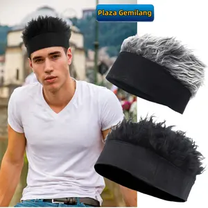 Bahan berkualitas tinggi Korea Wig topi unik, wig sintetis untuk pria, aksesori cosplay anime