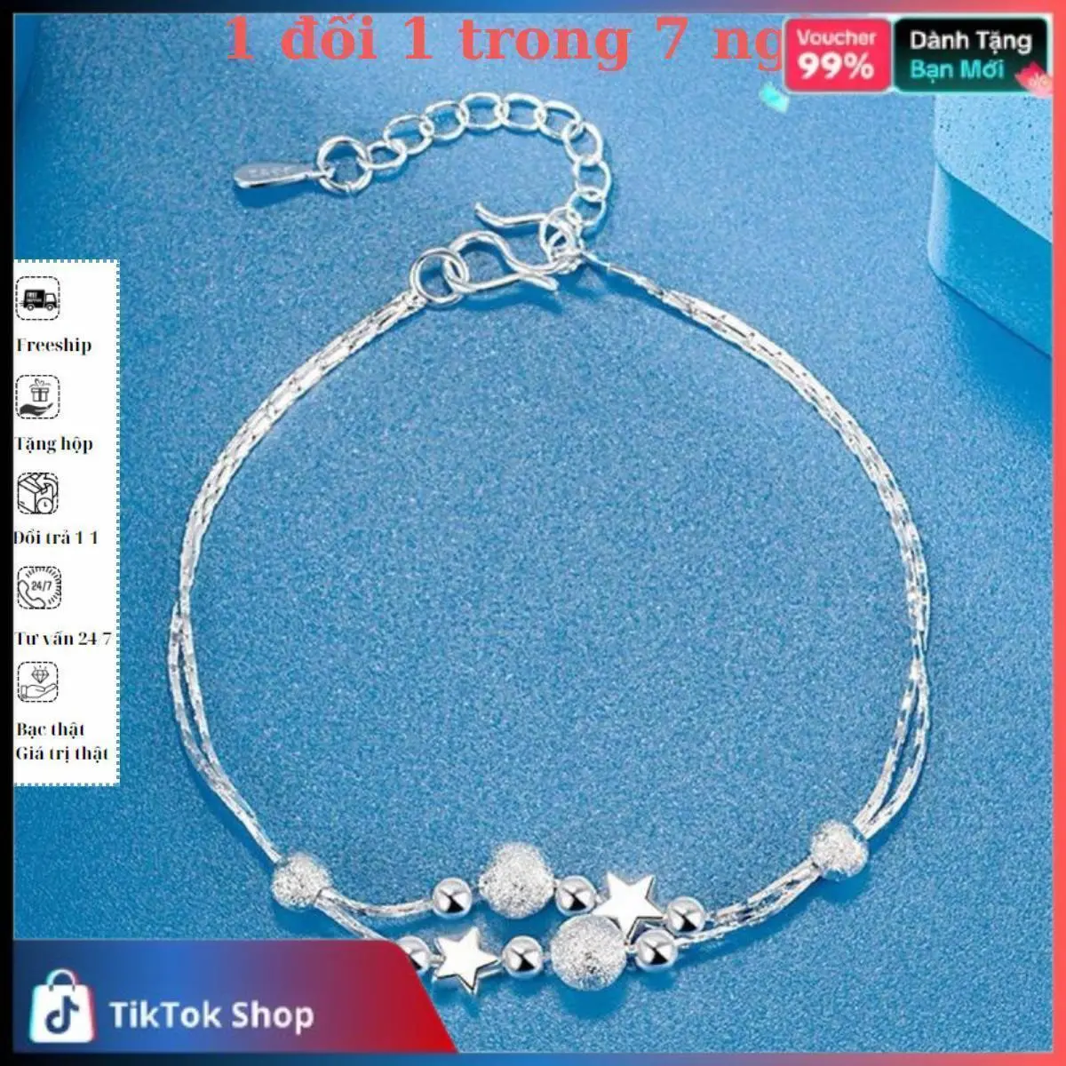 TV （Nữ） Lắc tay sao 925 sang trọng quý phái