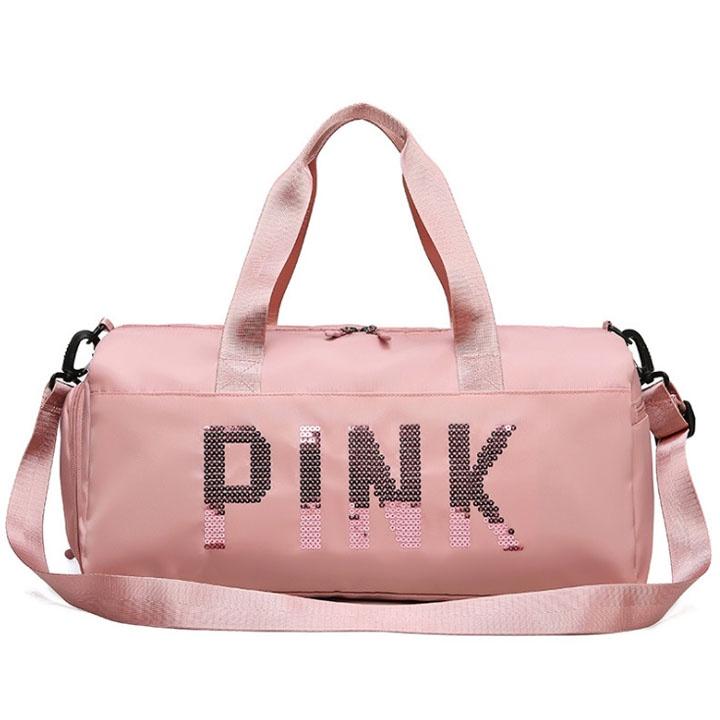 Túi trống xách tay đu lịch Pink thời trang Kute có ngăn đựng giày K1991 {Sieu xinh}