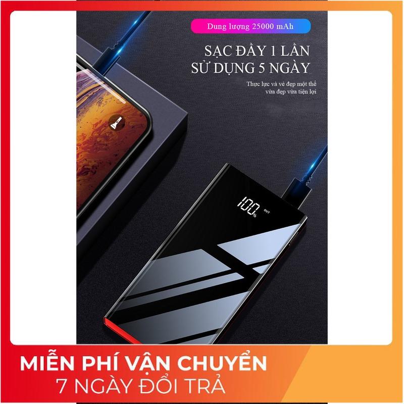 SẠC CỰC NHANH - PIN SẠC DỰ PHÒNG 30000MAH MẶT GƯƠNG ĐEN HUYỀN THOẠI (cao_nhien_thith) [Gương] 2