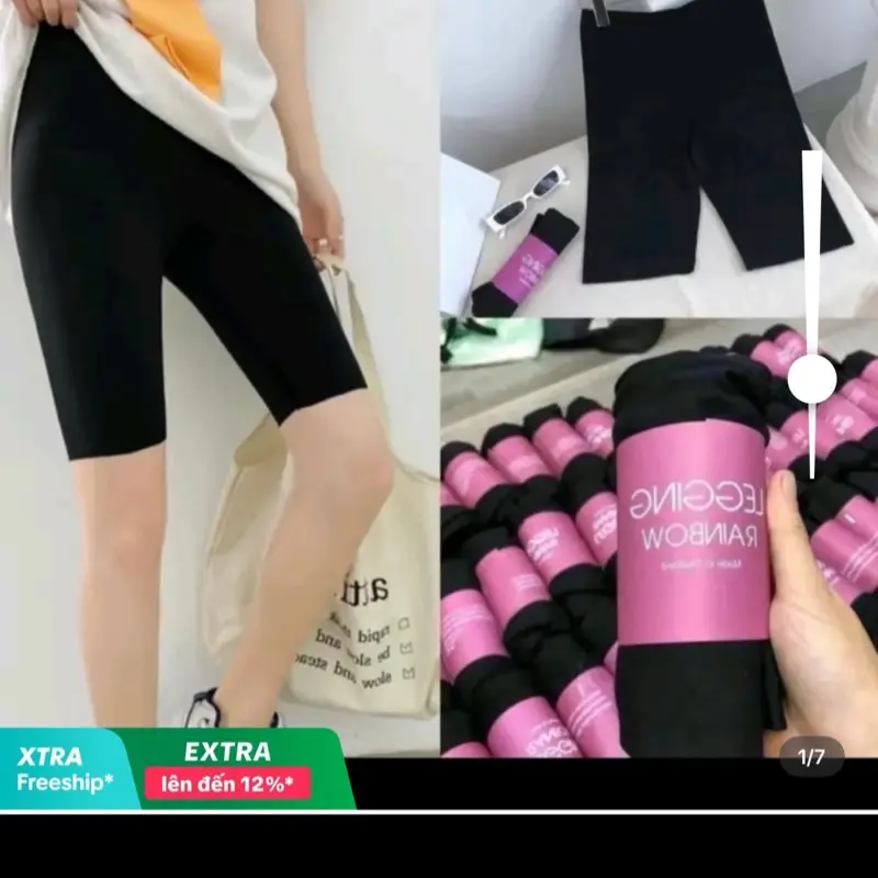 Combo 5 quần legging lửng chất thun poly co dãn 4 chiều hàng có size Nữ Women Cotton Voi ko có túi