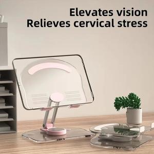 4.7-13inch Stand iCompatible with Pad Pro Air Mini 360 °     Rotating Acrylic Tablet Stand Adjustable Phone Holder Foldable Non-Slip Stand Accessory
