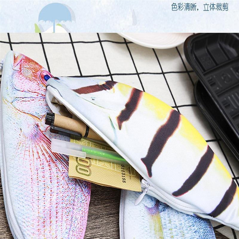 Product Introduction of Hộp Đựng Bút Chì Cá Mô Phỏng, Thiết Kế Dễ Thương, Phong Cách Kawaii Hoạt Hình, Có Khóa Kéo, Dung Tích Lớn, Túi Lưu Trữ Cầm Tay Thích Hợp Cho Văn Phòng Phẩm, Hộp Đựng Bút, Túi Đựng 10