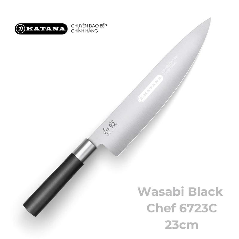 Dao thái thịt cá Nhật Bản cao cấp KAI Wasabi Black Chef - 6723C (230mm)