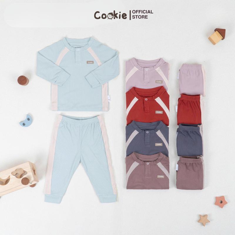   MỞ BÁN  Bộ Quần Áo Giữ Nhiệt Cookie Bộ Dài Tay Bổ Trụ Raglan Phối Thân Chất Tăm Lạnh Size Từ 6 Tháng Đến 5 Tuổi 2025 