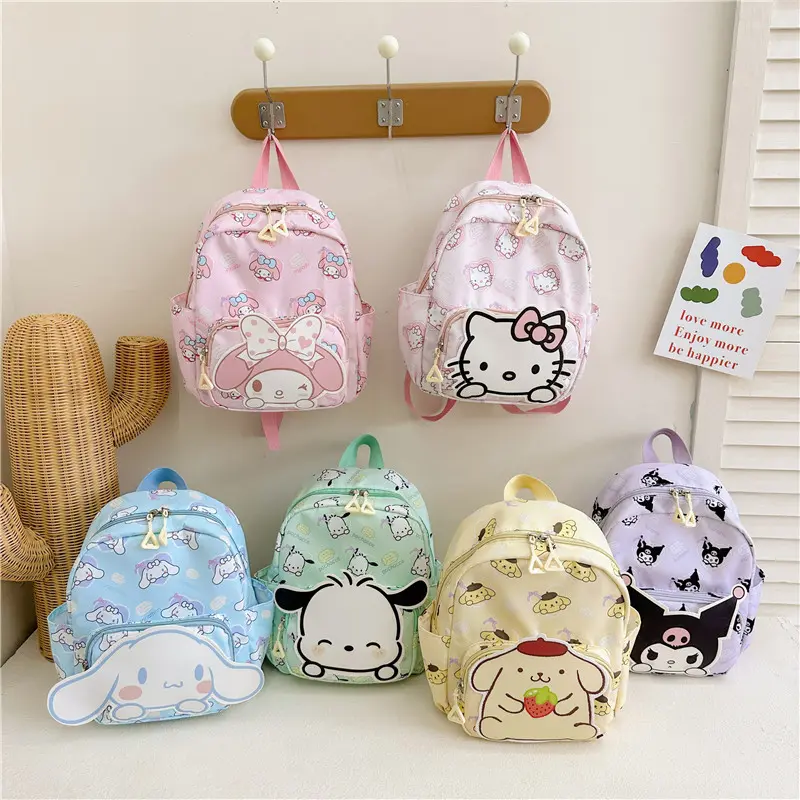 Anime Sanrioed Shoulder bag Cinnamoroll Kuromi Hello Kitty Melody Children Backpack Cartoon Cute School Bag Gift for Friend