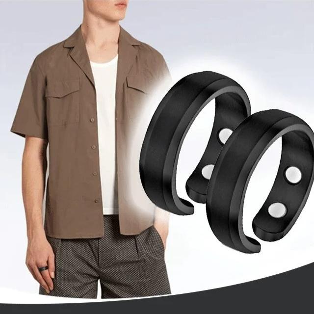 Product Introduction of Magnetic Rose Gold Open Health Care Ring Dual Magnetic Male Magnetic Ring 1