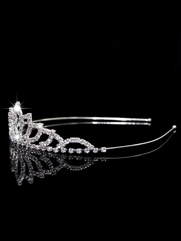 Rhinestone Crown for Wedding Bridesmaid Pageant Party Flower Girl Tiara Headdress, Elegant Temperament Crown 2