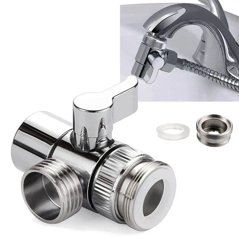 Two Way Water Tap Connector for Toilet Bidet Shower Kitchen Switch Faucet Adapter Bathroom Sink Splitter Diverter Valve Faucet