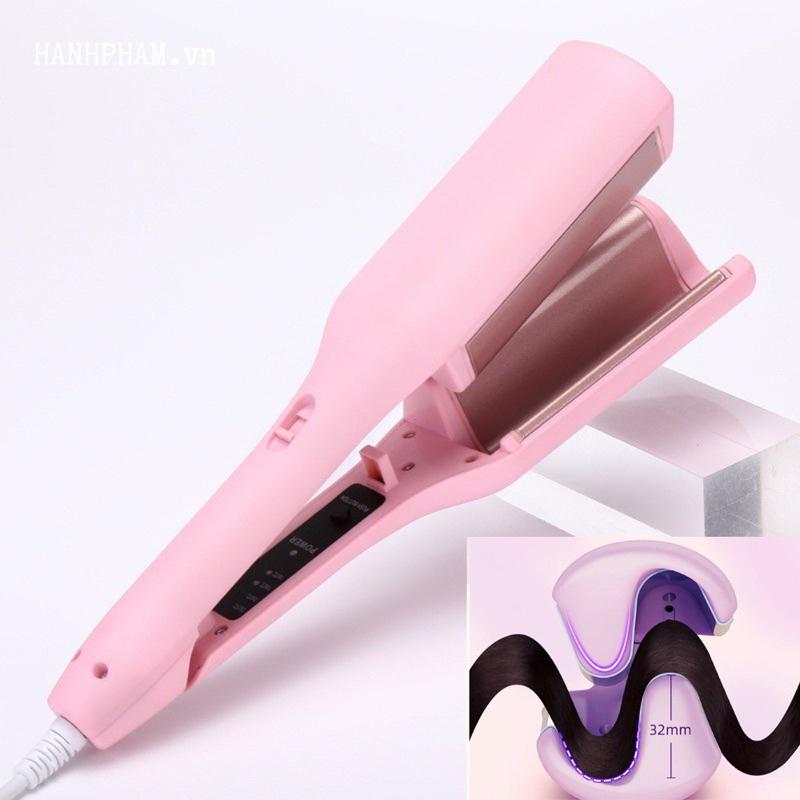 Máy Uốn Tóc Xoăn Sóng Nước Hippie 32mm Chất Liệu Ceramic Cao Cấp, Máy Làm Xoăn Sóng Nước Chỉnh Nhiệt má yu 6