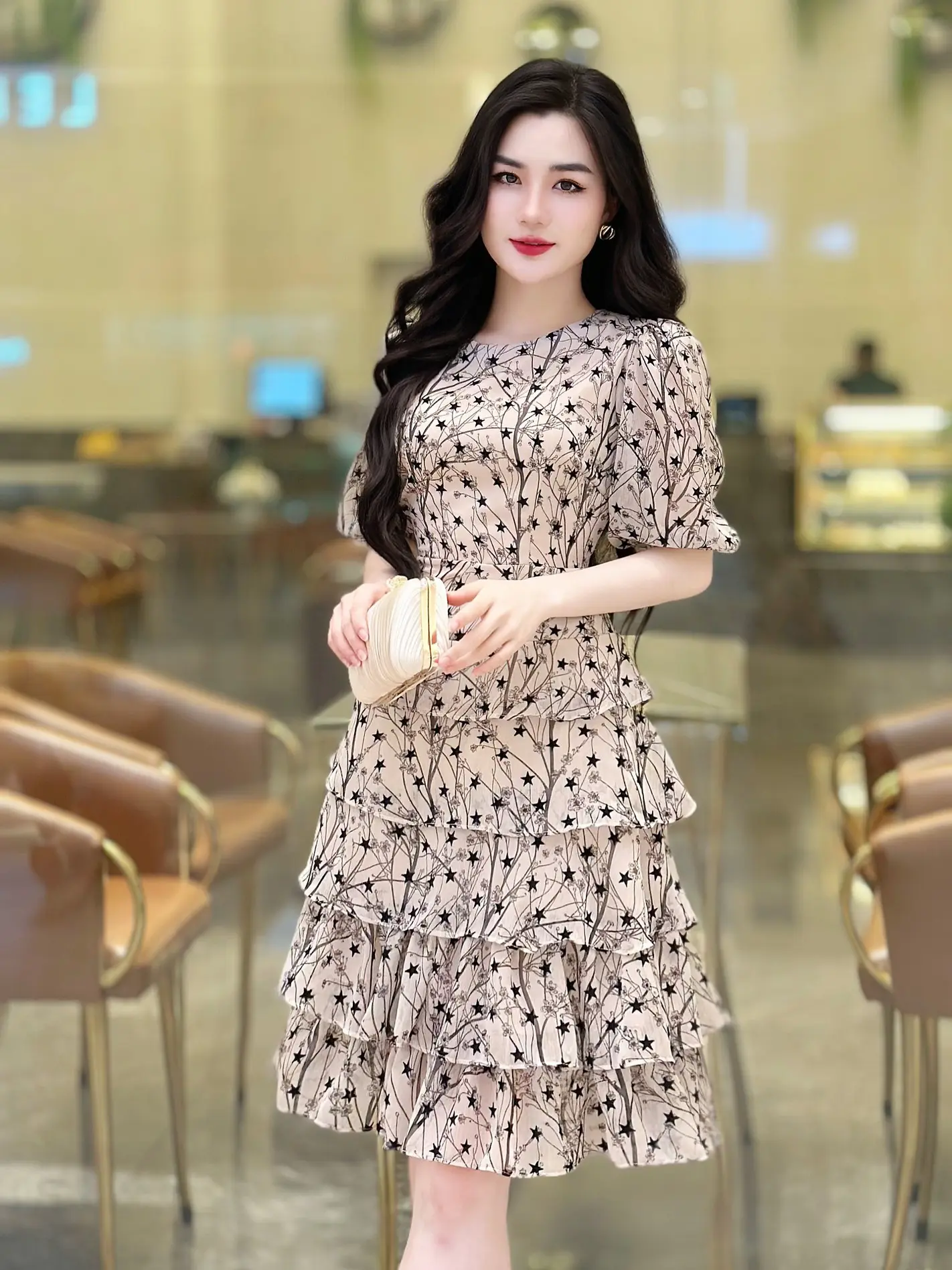 [MIỄN SHIP] V1807 Váy Tơ Hàn 2 Lớp - Thiết Kế Dáng Xếp Tầng Thanh Lịch Dành Cho Nữ Women Dress