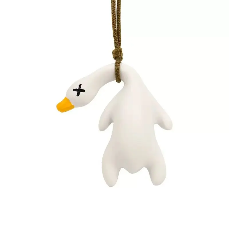 Car mounted color changing roasted duck pendant with UV sensitive temperature changing keychain, interior decoration ornaments, creative hanging duck ornaments