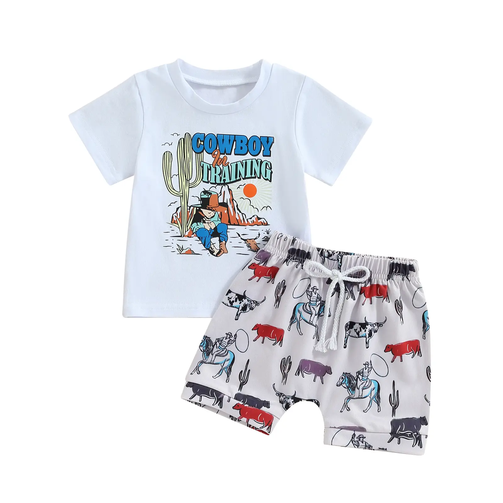 Baby Boys Summer 2-Piece Clothing Short Sleeve T-Shirt and Shorts