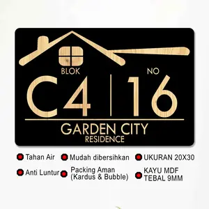 Hiasan Dinding Plat Nomor Rumah Papan Blok No Rumah