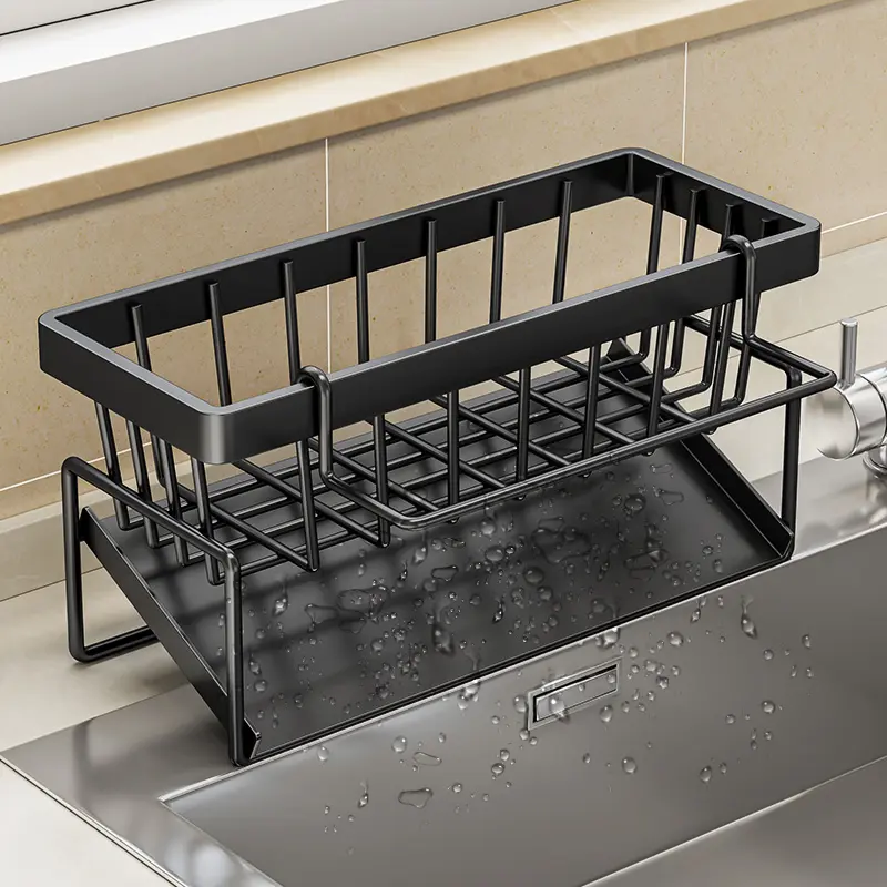Sink Cleaning Tools Storage Rack Kitchen Multifunctional Stainless Steel Drain Rack for Sponge Cleanser Organizer Rag Hanger Quà tặng Ngày của Mẹ