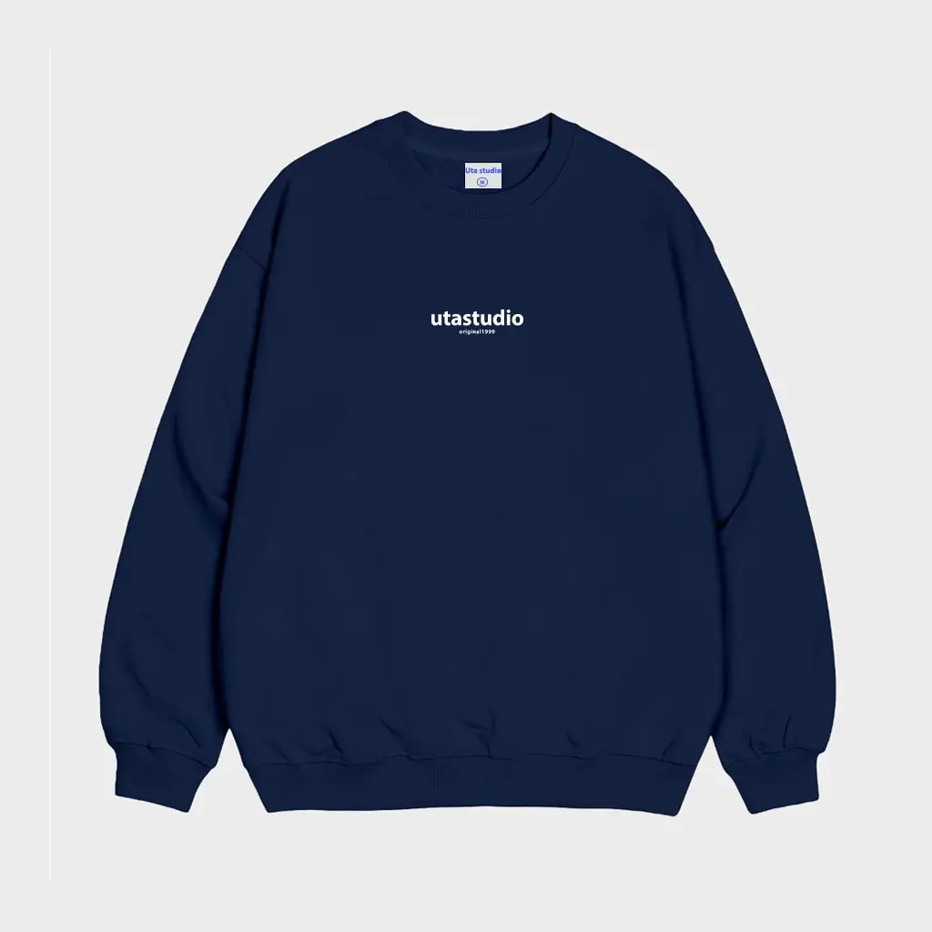 Áo sweater cổ tròn nỉ bông form rộng basic phong cách Cute UTAANIME/ Original 1999