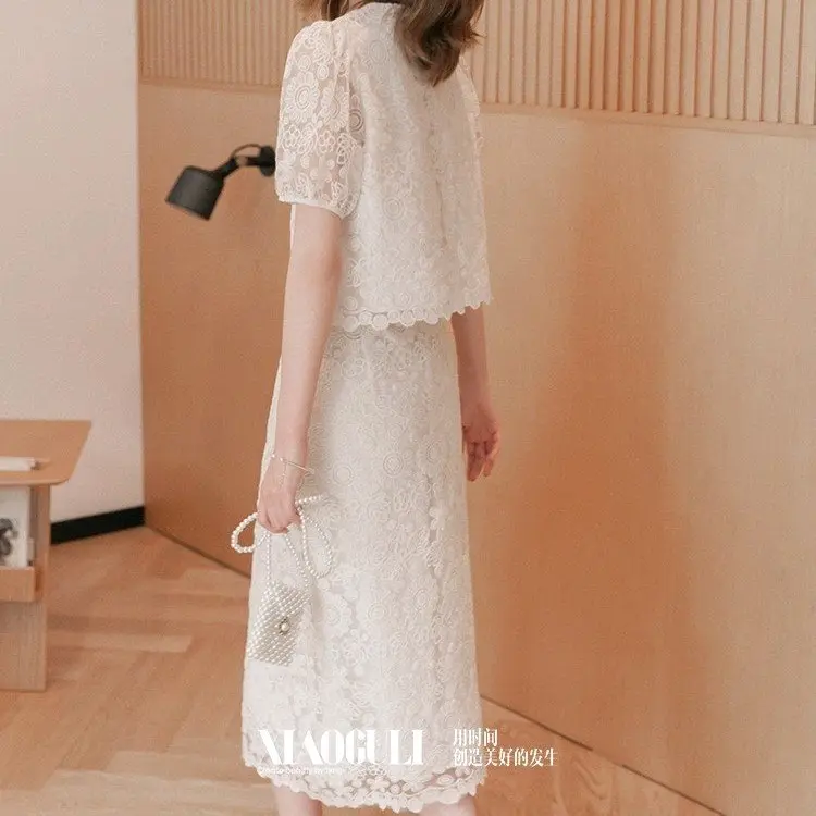 Set váy hoa ren Tiệm Tiểu Hạ chất mềm mịn sang trọng tôn dáng đi chơi, đi tiệc, đi biển, cưới hỏi...