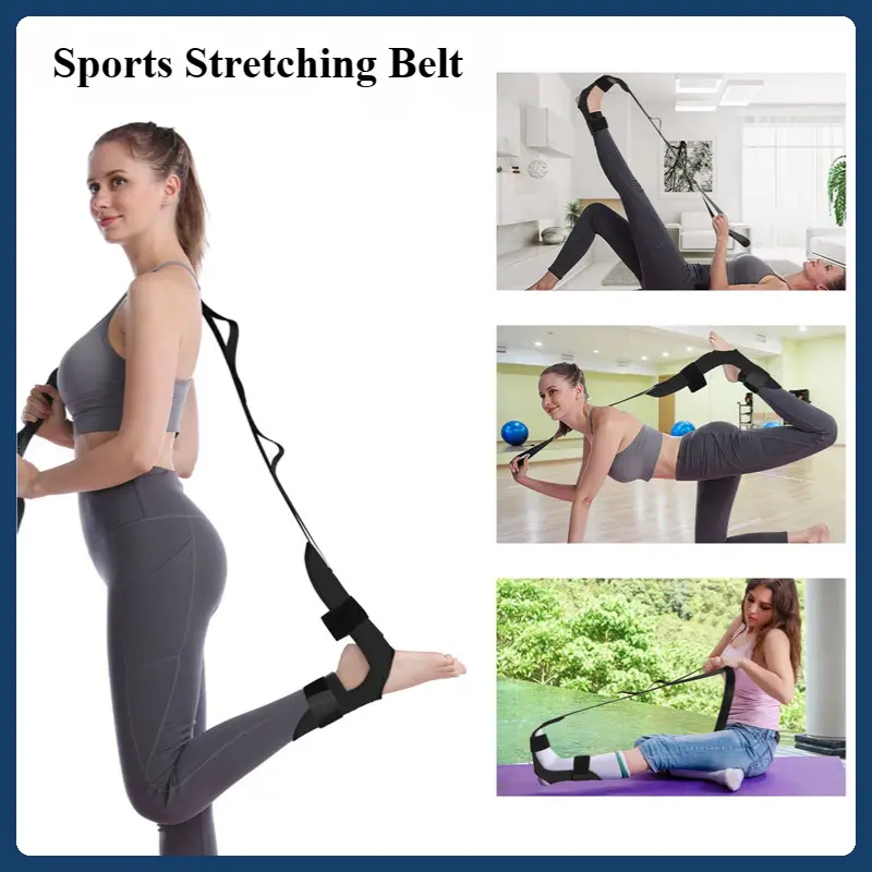 Sports Stretching Belt Foot Stretching Belt Yoga Fitness Belt Leg Drop Training Elastic Rubber Rehabilitation Belt