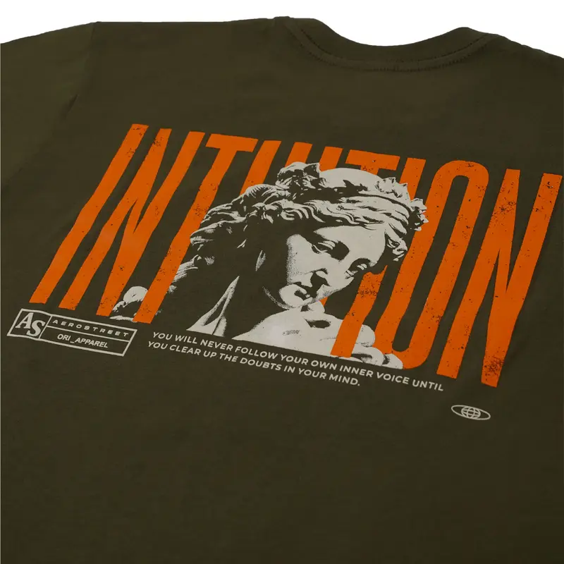 Aerostreet T Shirt Intuition Hijau Army Kaos T-Shirt Tshirt AADAA 3