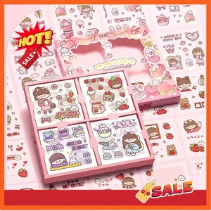 NINI STIKER KOREA ISI 100 PCS STICKER DECO AESTHETIC / CASE HP / DIARY / DIY / BUJO /SCRAPBOOK MOMO GIRL STICKER TUMBLER / BINDER