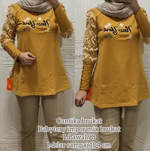 atasan kaos mix brukat