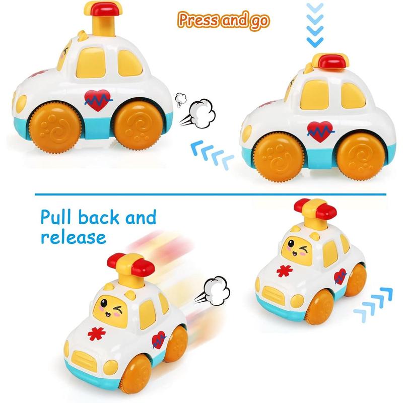 LEADSTAR Baby Toy Cars,Cartoon Wind up Cars for 1 Year Old Boy Gifts Press and Go Toddler Toy Cars for Toddlers 1-3 Baby Toys 12-18 Months Gifts for 1 2 3 Year Old Boys Girls 2