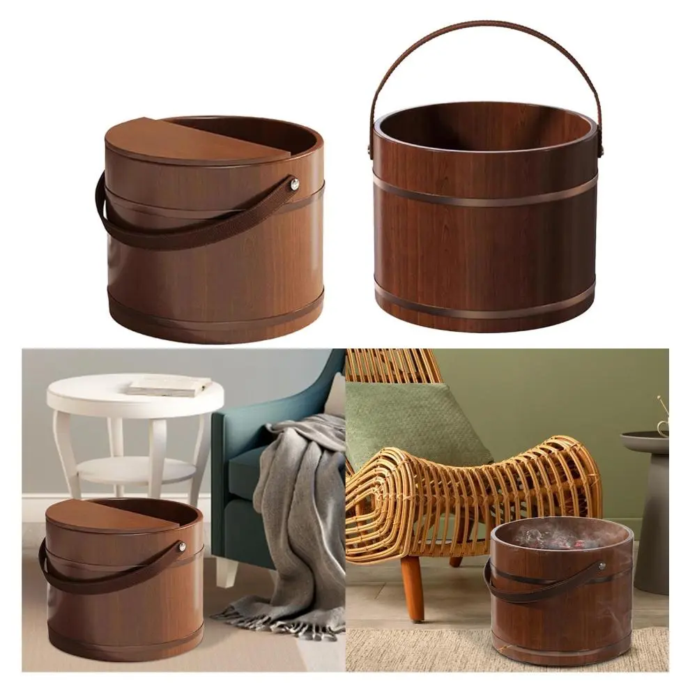 Wood Foot Bath Comfortable Reusable Portable Thicken Foot Bath Basin Foot Soaking Tub for Bedroom Outdoor Sauna Bathroom Travel