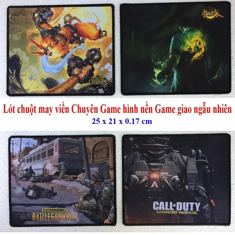 Miếng lót chuột Chuyên Game có may viền size 25x21cm mã L11 - Loại MousePad Control và Speed 4
