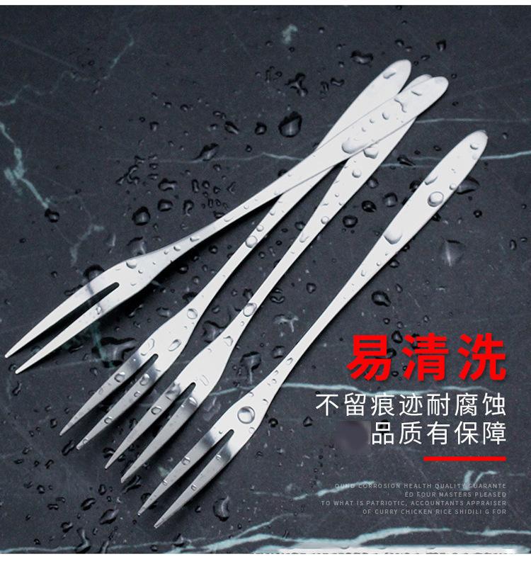 Product Introduction of 304 Stainless Steel Fork Household Fruit Fork Moon Cake Fork Dessert Cake Fork Portable Creative Fruit Toothpick Tableware Set 4