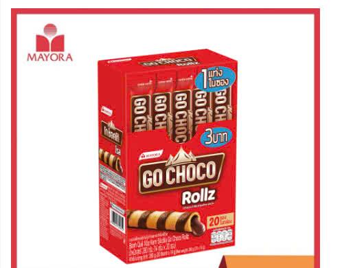 Bánh Quế Xốp Kem Socola Go Choco Rollz 280gr 14g*20 thanh