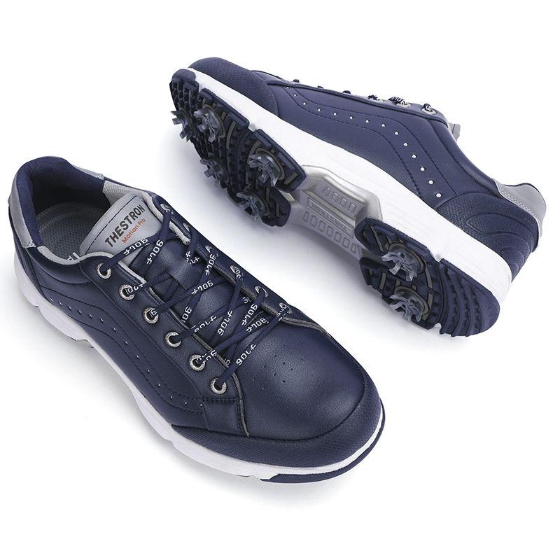 Product Introduction of Foreign Trade Low-Top Men's Golf Waterproof Sneakers Non-Slip plus Size with Studs Golf Sports Leisure Training Shoes Men's Xz25036 27