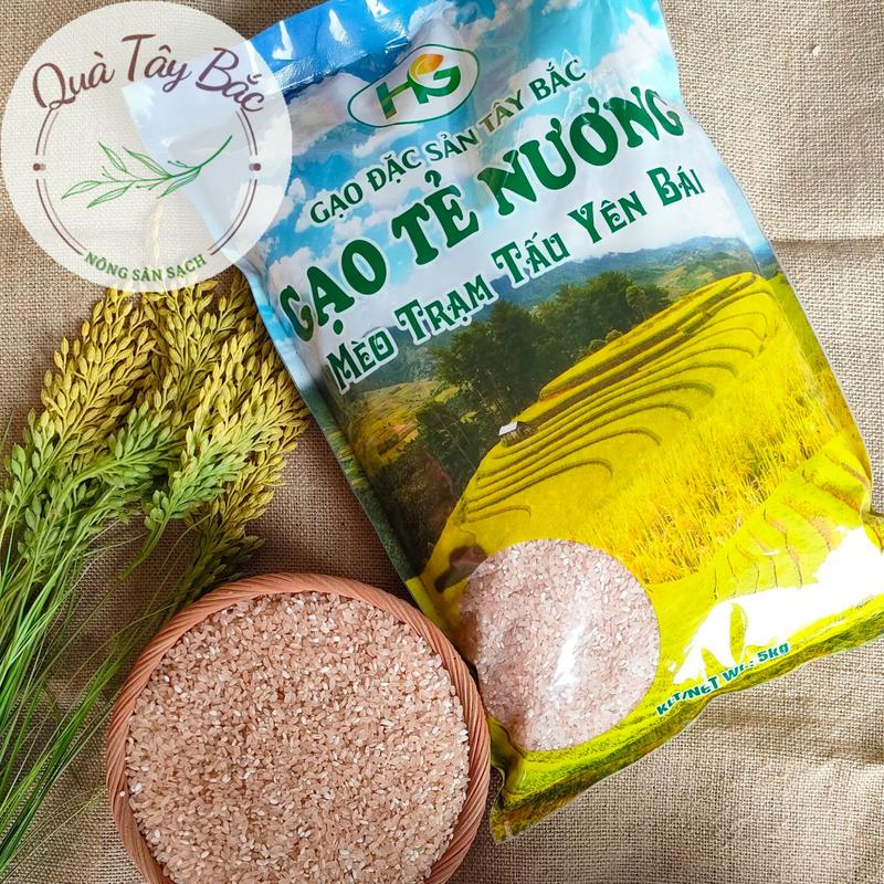  5kg Gạo tẻ nương Hồng gạo tẻ Mèo Trạm Tấu Yên Bái dẻo thơm ngon 