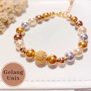 Gelang dewasa mutiara shell mix bola