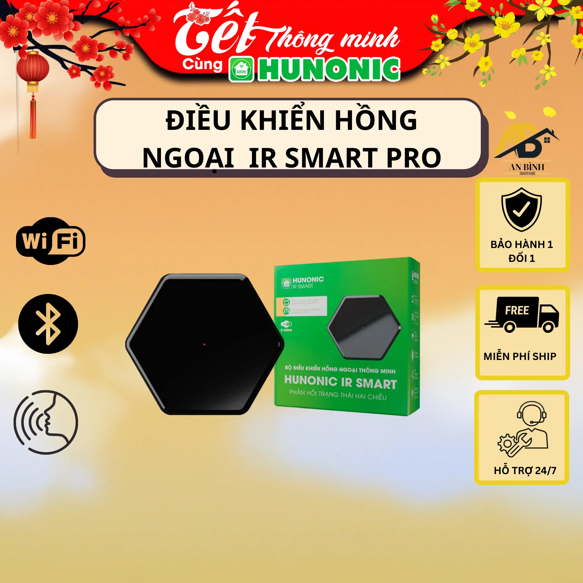 Bộ Hồng Ngoại Hunonic IR Smart Pro, Điều Khiển Từ Xa, Hẹn Giờ Tivi Điều Hoà Quạt Từ Xa, Tiết Kiệm cuac  uon