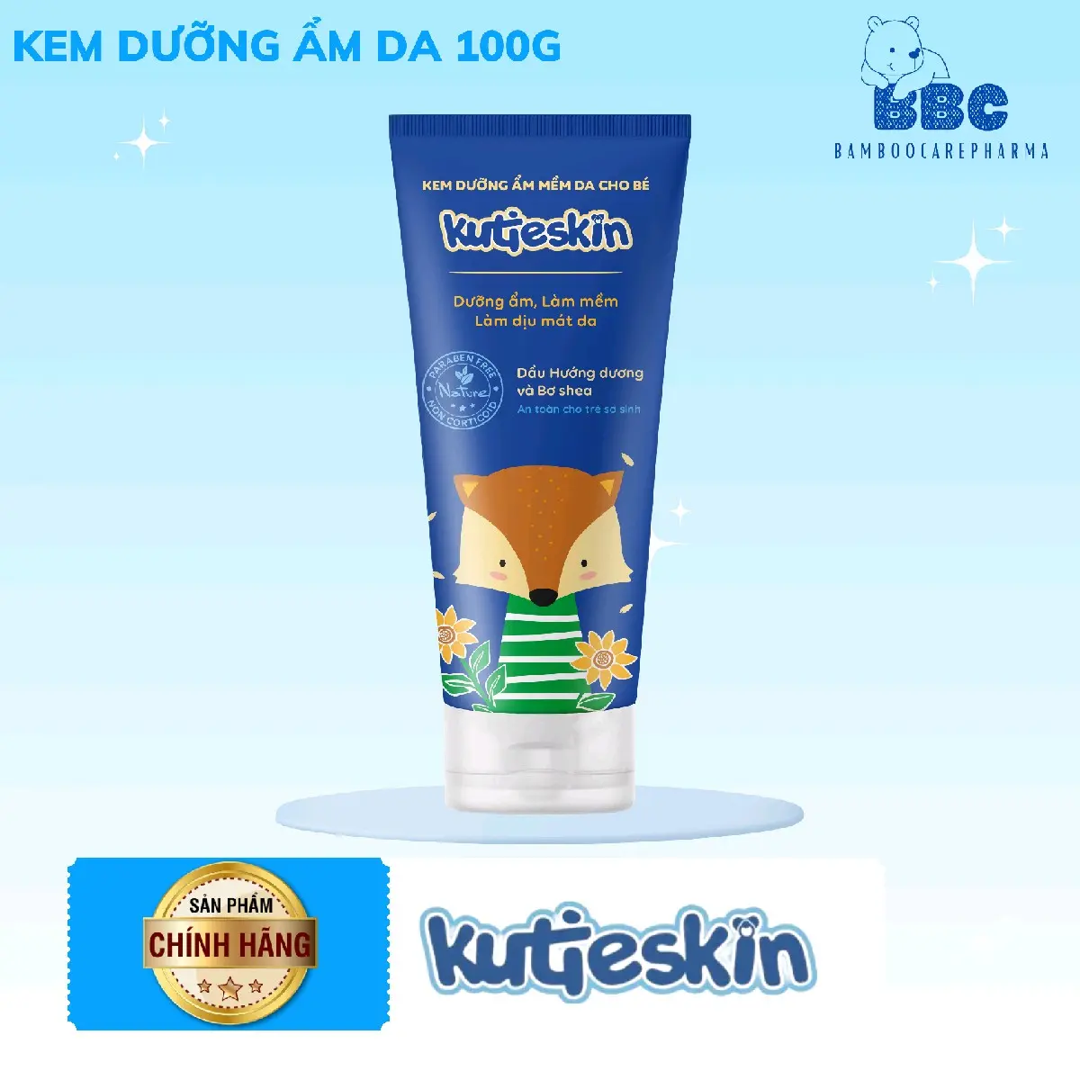 kem bôi dưỡng ẩm da kutieskin cho bé tuýp 100g hoacúc hữucơ kuti eskin
