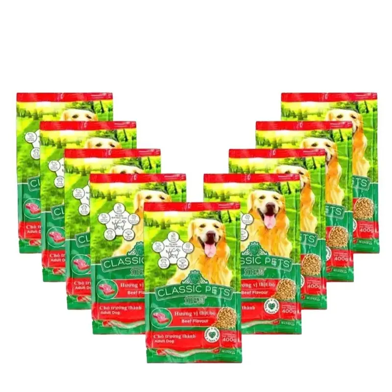 [COMBO 9 GÓI] Thức ăn dạng hạt cứng Classic pets Adult vị thịt bò 400g cho chó trưởng thành 0