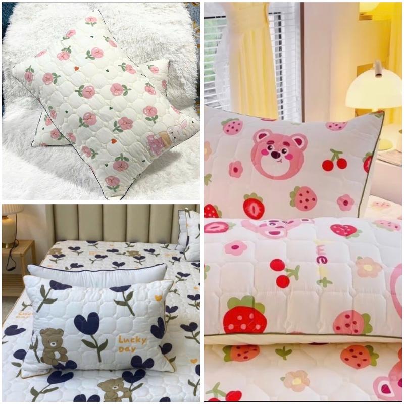 Gối đầu cotton trần bông xơ đũi đậu nành cao cấp kích thước 45x65cm gồm (1 vỏ + 1 ruột)